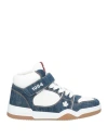 Dsquared2 Man Sneakers Blue Size 7.5 Leather, Textile Fibers In Blue