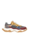 Dsquared2 Man Sneakers Burgundy Size 7.5 Leather, Textile Fibers In Red