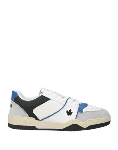 Dsquared2 Man Sneakers Cream Size 10 Leather In White