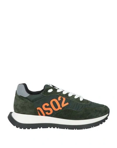 DSQUARED2 DSQUARED2 MAN SNEAKERS DARK GREEN SIZE 7.5 TEXTILE FIBERS