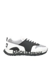 Dsquared2 Man Sneakers Grey Size 7.5 Calfskin, Textile Fibers