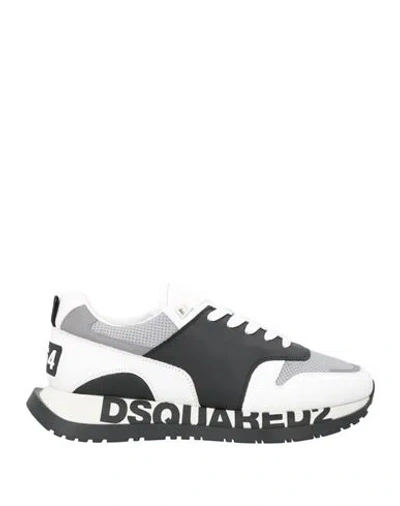Dsquared2 Man Sneakers Grey Size 7.5 Calfskin, Textile Fibers