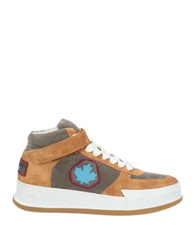 Dsquared2 Man Sneakers Grey Size 9 Leather, Textile Fibers