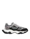 Dsquared2 Man Sneakers Grey Size 8 Leather, Textile Fibers