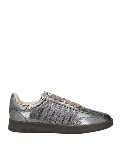 Dsquared2 Man Sneakers Gunmetal Size 9 Leather In Gray