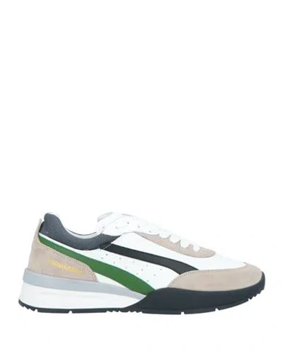 Dsquared2 Man Sneakers Ivory Size 11 Soft Leather, Textile Fibers In White