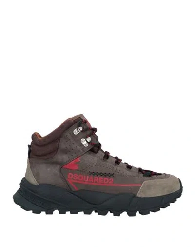 Dsquared2 Man Sneakers Khaki Size 11.25 Calfskin, Technical Fibers, Textile Fibers In Beige