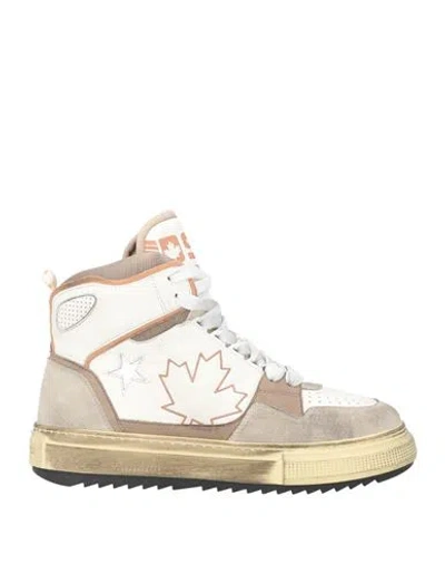 Dsquared2 Man Sneakers Khaki Size 8 Leather In Sand