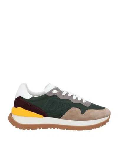 Dsquared2 Man Sneakers Khaki Size 8 Calfskin, Nylon In Beige
