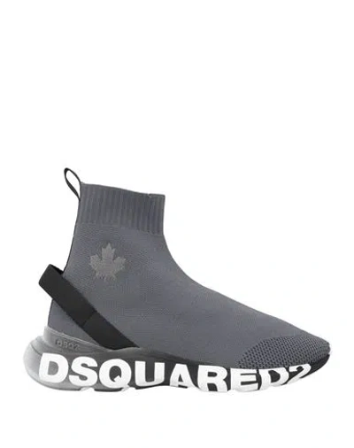 Dsquared2 Man Sneakers Lead Size 9 Textile Fibers In Grey