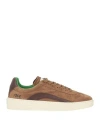 Dsquared2 Man Sneakers Light Brown Size 8 Leather In Animal Print