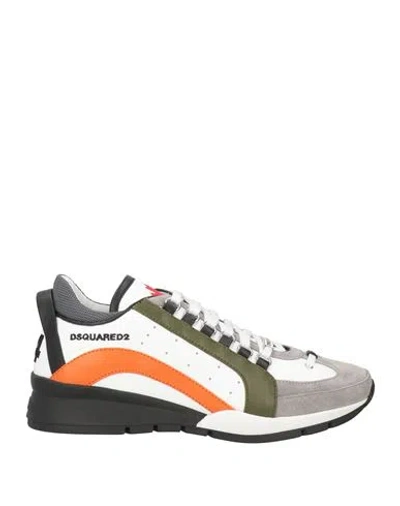 DSQUARED2 DSQUARED2 MAN SNEAKERS LIGHT GREY SIZE 6.5 CALFSKIN, TEXTILE FIBERS