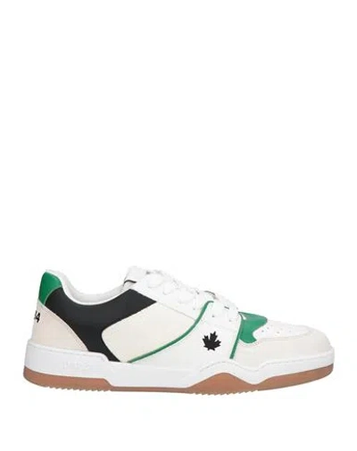 Dsquared2 Man Sneakers Light Grey Size 9 Leather In White