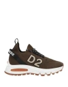 Dsquared2 Man Sneakers Military Green Size 9 Wool