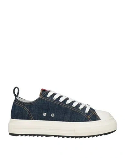 Dsquared2 Man Sneakers Navy Size 9 Textile Fibers In Blue
