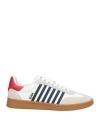 Dsquared2 Man Sneakers Off White Size 8 Calfskin In Multi