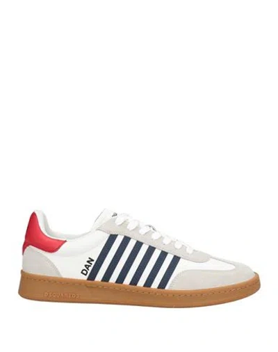 Dsquared2 Man Sneakers Off White Size 8 Calfskin