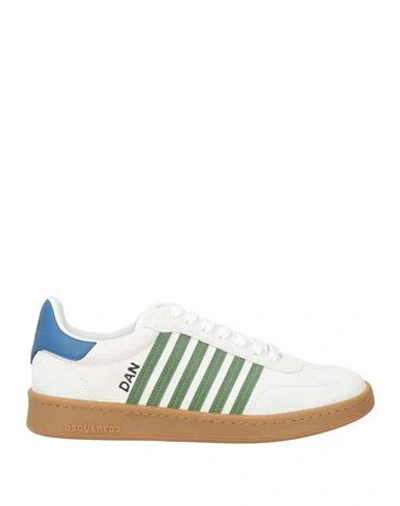 Dsquared2 Man Sneakers Off White Size 9 Calfskin