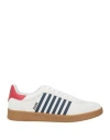Dsquared2 Iconic White Calf Leather Boxer Sneakers In White