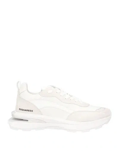 Dsquared2 Man Sneakers Off White Size 9 Calfskin