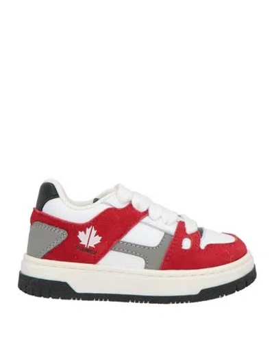 Dsquared2 Man Sneakers Red Size 7c Leather
