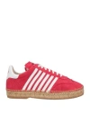 Dsquared2 Stripe Detailed Flat Espadrilles In Red
