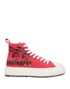 Dsquared2 Man Sneakers Red Size 9 Textile Fibers
