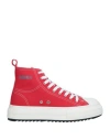 Dsquared2 Man Sneakers Red Size 9 Textile Fibers In Red
