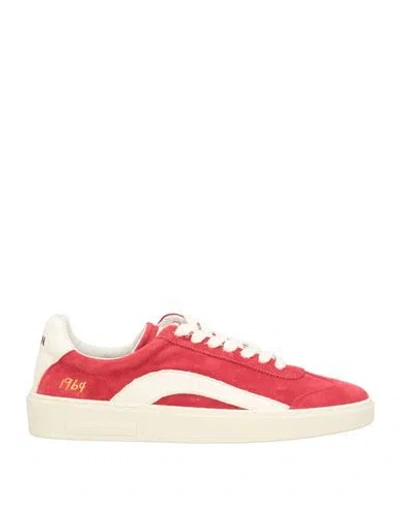 Dsquared2 Man Sneakers Red Size 9.5 Leather