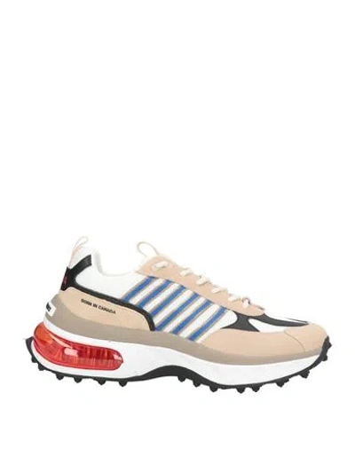 Dsquared2 Man Sneakers Sand Size 9 Calfskin, Rubber