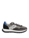 Dsquared2 Man Sneakers Charcoal Size 6 Soft Leather, Textile Fibers In Grey