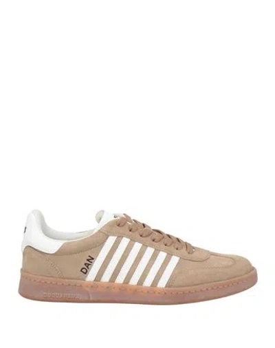 Dsquared2 Man Sneakers Taupe Size 9 Leather In Brown