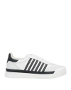 Dsquared2 Blackwhite Black White New Jersey Leather Sneakers In White