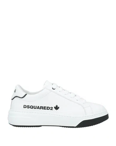 Dsquared2 Man Sneakers White Size 7 Calfskin