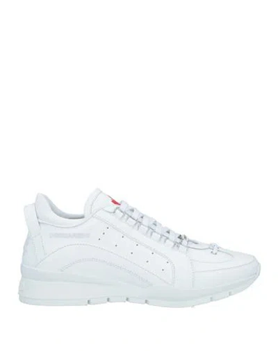 Dsquared2 Man Sneakers White Size 8 Calfskin