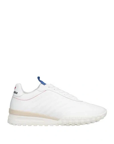 Dsquared2 Man Sneakers White Size 7 Calfskin