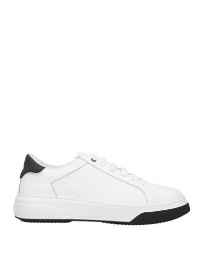 Dsquared2 Man Sneakers White Size 12 Calfskin