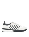 Dsquared2 Man Sneakers White Size 7.5 Calfskin, Textile Fibers
