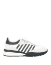 Dsquared2 Man Sneakers White Size 7.75 Calfskin, Textile Fibers