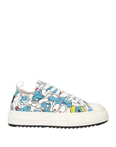 Dsquared2 Man Sneakers White Size 8 Textile Fibers