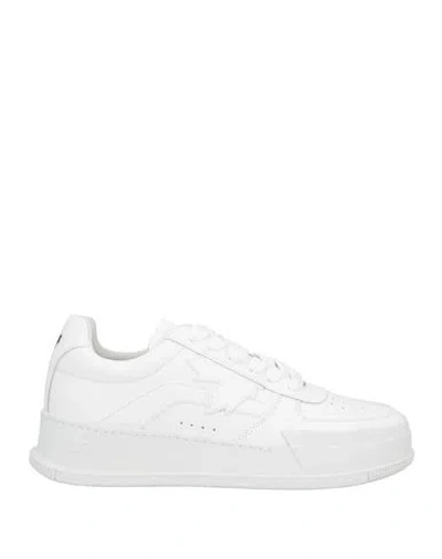 DSQUARED2 DSQUARED2 MAN SNEAKERS WHITE SIZE 7.5 CALFSKIN