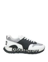 Dsquared2 Man Sneakers White Size 8 Calfskin, Textile Fibers
