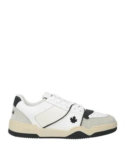 Dsquared2 Man Sneakers White Size 8 Leather