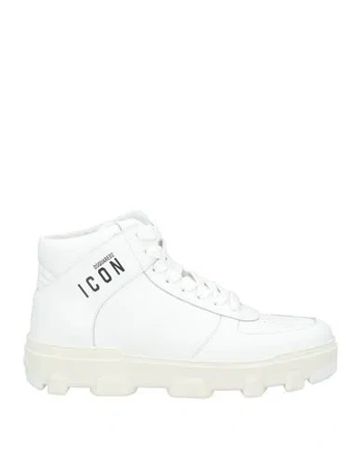 Dsquared2 Man Sneakers White Size 9 Calfskin