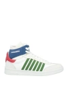 Dsquared2 Man Sneakers White Size 8 Calfskin, Nylon In White