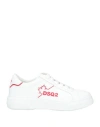 Dsquared2 Man Sneakers White Size 9 Leather