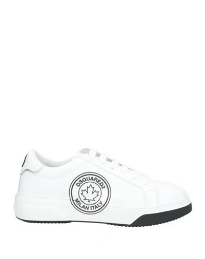 Dsquared2 Man Sneakers White Size 9 Leather