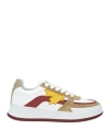 Dsquared2 Canadian White Burgundy Ocher Sneaker In White