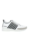 Dsquared2 Legendary Striped Leather Sneakers In White