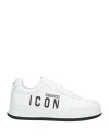 Dsquared2 Man Sneakers White Size 9 Leather, Textile Fibers In White